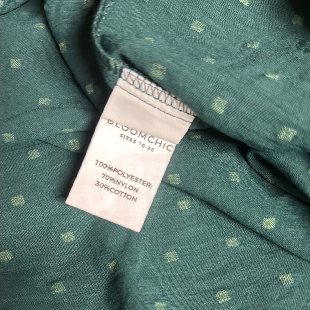 BloomChic Relaxed Green Ruffled Blouse - Picture 7 of 7